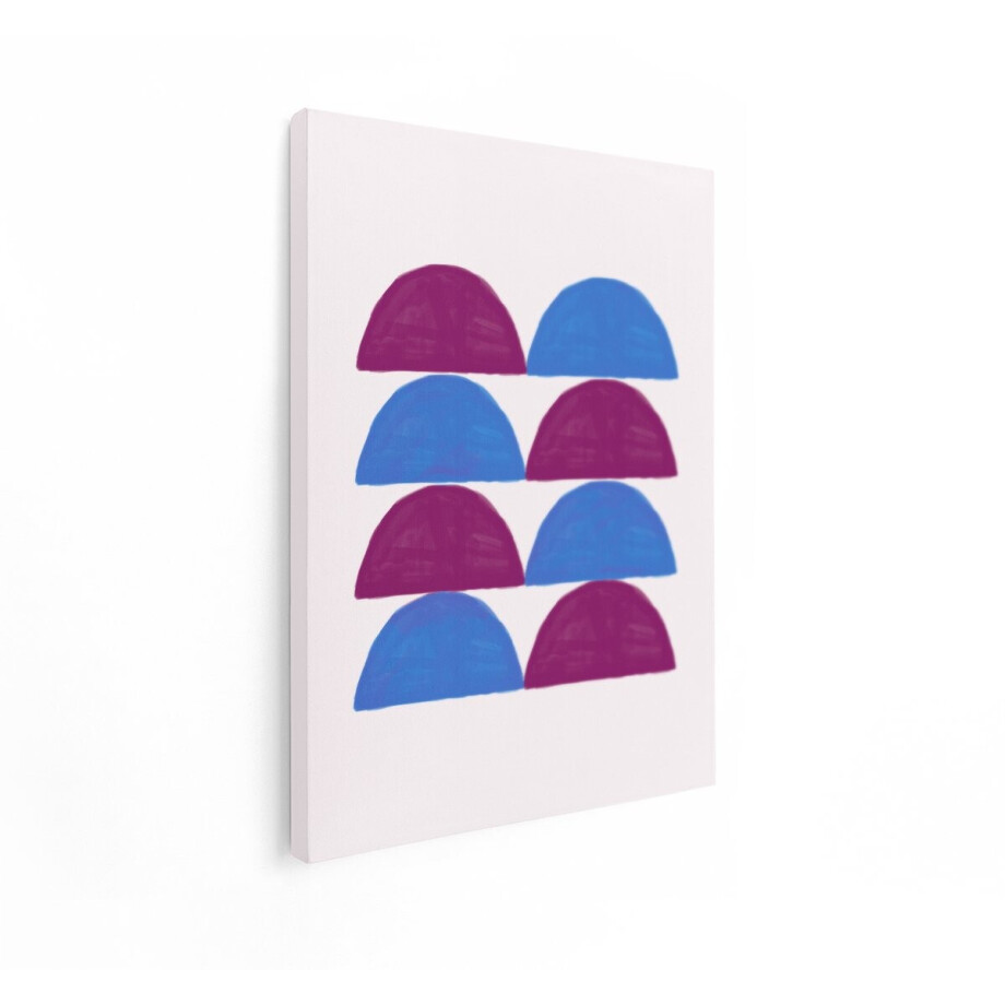 Artaza Canvas Schilderij Abstract - 60x80 cm - Wanddecoratie Modern - Muurdecoratie Geometrisch - Decoratie Halve Cirkels - Blauw Paars Artaza Canvas Schilderij Abstract - 60x80 cm - Wanddecoratie Modern - Muurdecoratie Geometrisch - Decoratie Halve Cirkels - Blauw Paars afbeelding 1