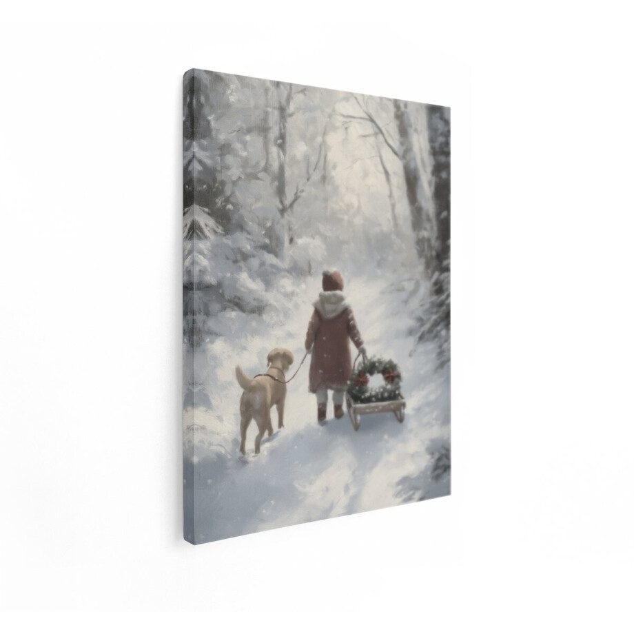 Artaza Canvas Schilderij Winterlandschap - 30x40 cm - Wanddecoratie Kinderkamer - Muurdecoratie Hond In Sneeuw - Schilderijen Op Canvas Bos Artaza Canvas Schilderij Winterlandschap - 30x40 cm - Wanddecoratie Kinderkamer - Muurdecoratie Hond In Sneeuw - Schilderijen Op Canvas Bos afbeelding 1