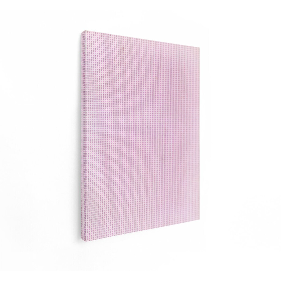 Artaza Canvas Schilderij Abstract - 60x80 cm - Wanddecoratie Geometrisch Patroon - Muurdecoratie Roze - Decoratie Minimalistisch Vierkant afbeelding 1