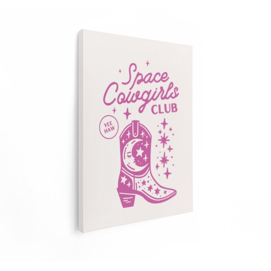 Artaza Canvas Schilderij Cowboylaars - 90x120 cm - Wanddecoratie Space Cowgirls Club - Muurdecoratie Sterren - Schilderij Tekst - Roze Artaza Canvas Schilderij Cowboylaars - 90x120 cm - Wanddecoratie Space Cowgirls Club - Muurdecoratie Sterren - Schilderij Tekst - Roze afbeelding 1