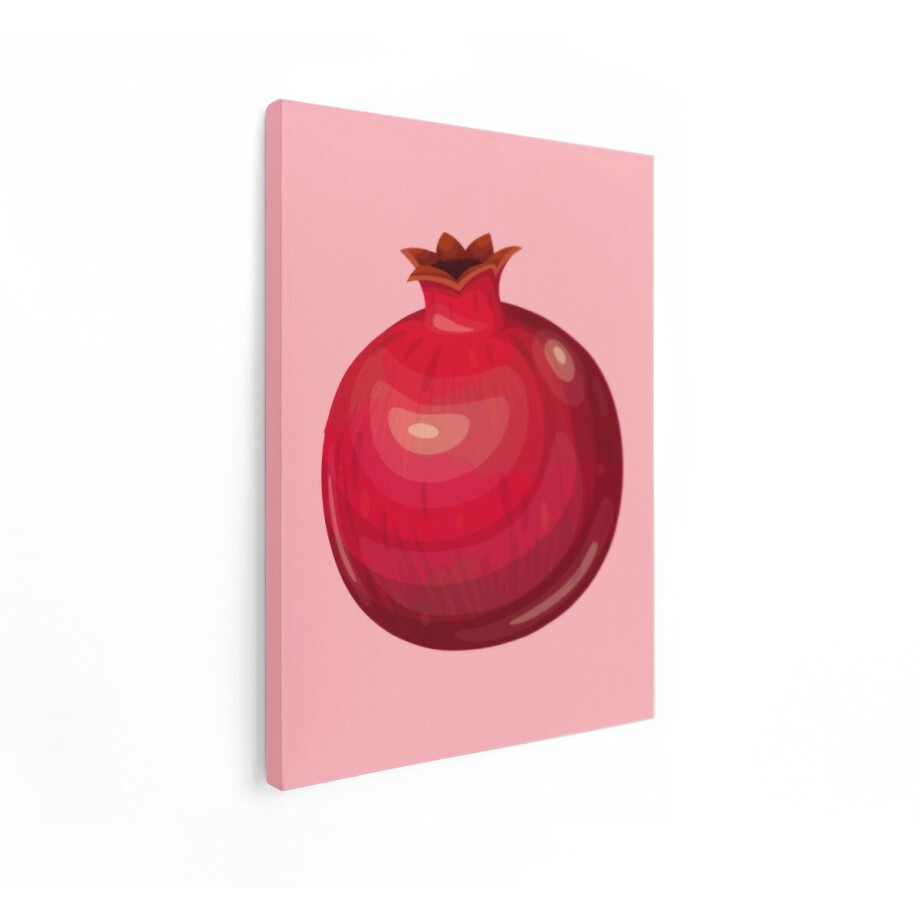 Artaza Canvas Schilderij Fruit - 30x40 cm - Wanddecoratie Keuken - Muurdecoratie Granaatappel - Schilderijen Op Canvas - Roze afbeelding 1