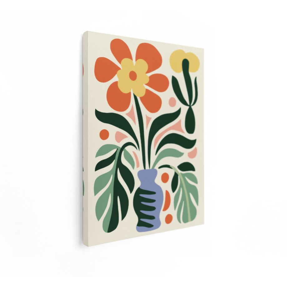 Artaza Canvas Schilderij Abstracte Bloemen - 90x120 cm - Wanddecoratie Boho - Muurdecoratie Vaas - Decoratie Woonkamer Artaza Canvas Schilderij Abstracte Bloemen - 90x120 cm - Wanddecoratie Boho - Muurdecoratie Vaas - Decoratie Woonkamer afbeelding 1