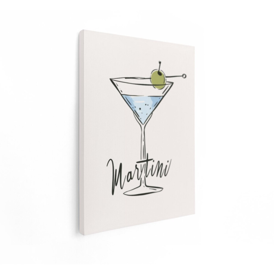 Artaza Canvas Schilderij Martini - 60x80 cm - Wanddecoratie Cocktail - Muurdecoratie Bar - Schilderijen Op Canvas Met Tekst afbeelding 1