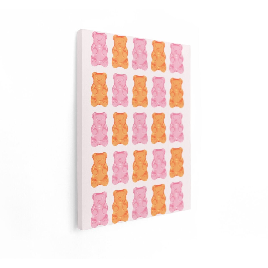 Artaza Canvas Schilderij Gummybeertjes - 60x80 cm - Wanddecoratie Kinderkamer - Muurdecoratie Snoep - Decoratie Meisjeskamer - Roze Artaza Canvas Schilderij Gummybeertjes - 60x80 cm - Wanddecoratie Kinderkamer - Muurdecoratie Snoep - Decoratie Meisjeskamer - Roze afbeelding 1