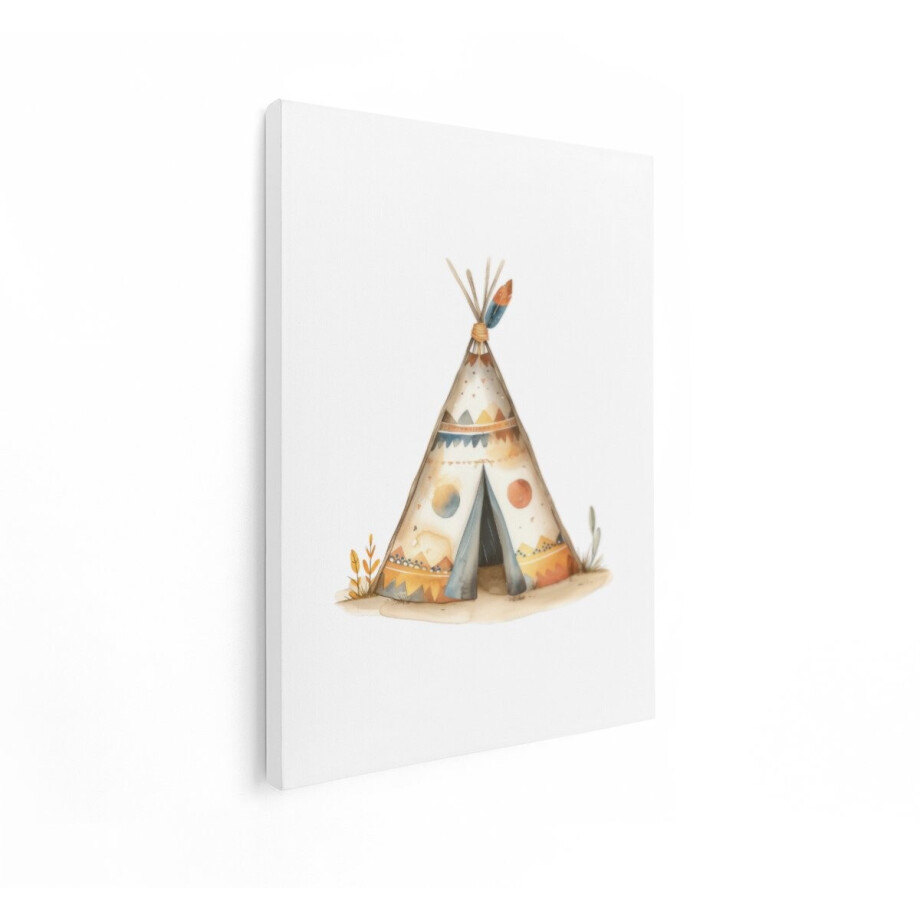 Artaza Canvas Schilderij Tipi - 90x120 cm - Wanddecoratie Kinderkamer - Muurdecoratie Boho - Decoratie Babykamer Aquarel Artaza Canvas Schilderij Tipi - 90x120 cm - Wanddecoratie Kinderkamer - Muurdecoratie Boho - Decoratie Babykamer Aquarel afbeelding 1