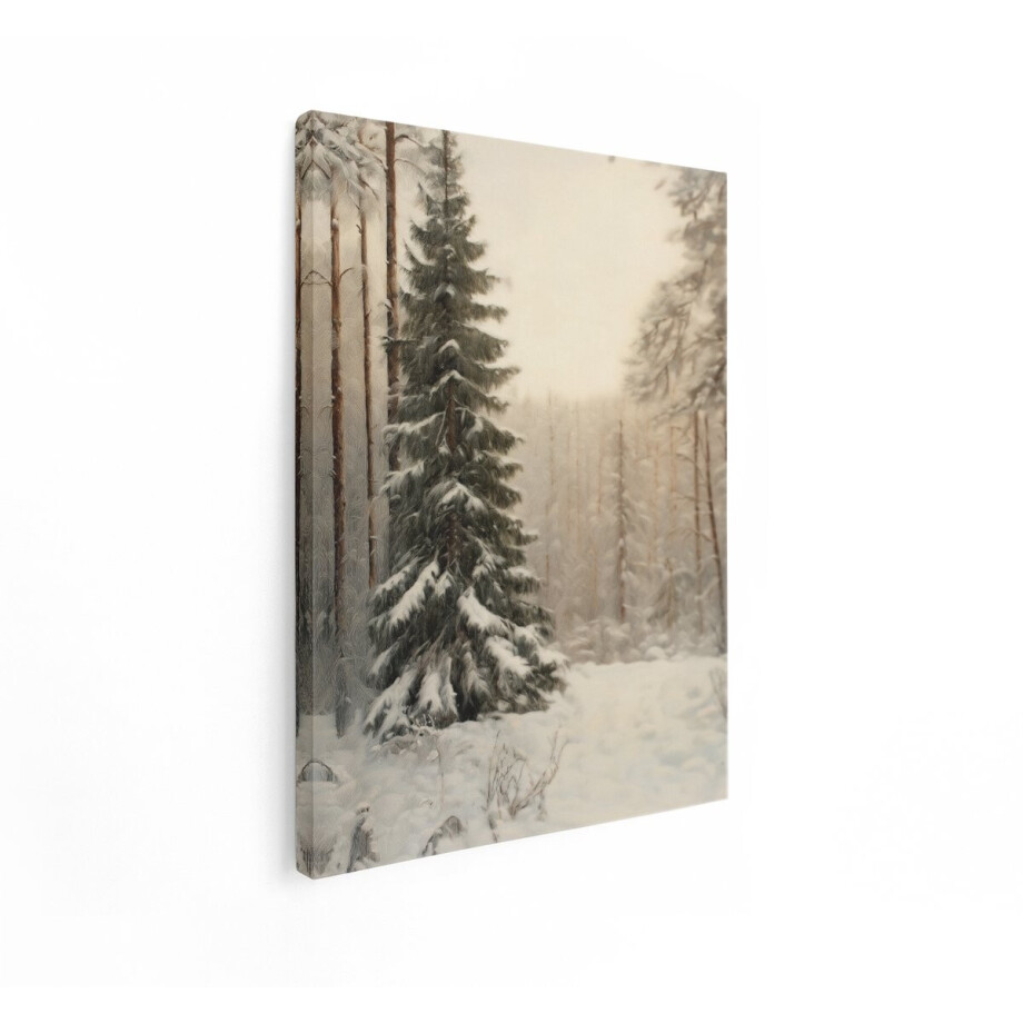 Artaza Canvas Schilderij Winterbos - 60x80 cm - Wanddecoratie Besneeuwde Dennenboom - Muurdecoratie Natuur - Decoratie Landschap Artaza Canvas Schilderij Winterbos - 60x80 cm - Wanddecoratie Besneeuwde Dennenboom - Muurdecoratie Natuur - Decoratie Landschap afbeelding 1