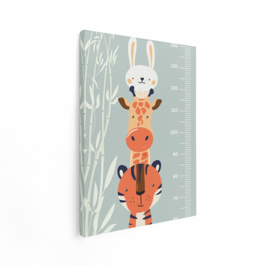 Artaza Canvas Schilderij Groeimeter Kinderkamer - 60x80 cm - Wanddecoratie Dieren - Muurdecoratie Babykamer - Decoratie Konijn Giraf Tijger Artaza Canvas Schilderij Groeimeter Kinderkamer - 60x80 cm - Wanddecoratie Dieren - Muurdecoratie Babykamer - Decoratie Konijn Giraf Tijger afbeelding 1