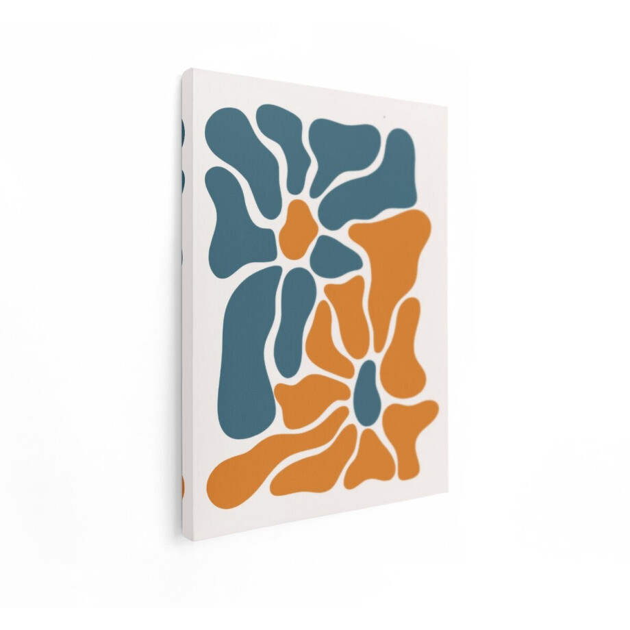 Artaza Canvas Schilderij Abstract - 90x120 cm - Wanddecoratie Boho - Muurdecoratie Modern - Decoratie Woonkamer - Blauw Oranje Artaza Canvas Schilderij Abstract - 90x120 cm - Wanddecoratie Boho - Muurdecoratie Modern - Decoratie Woonkamer - Blauw Oranje afbeelding 1