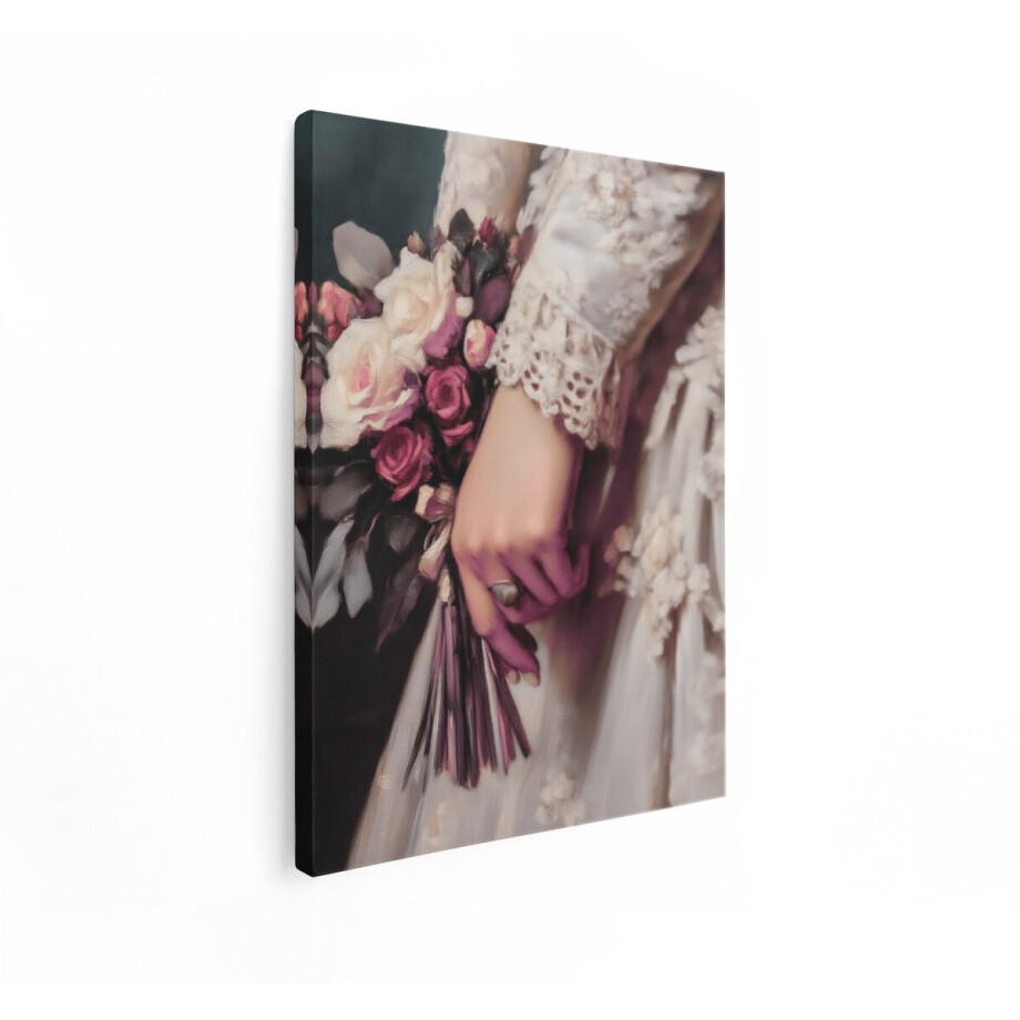 Artaza Canvas Schilderij Bruid Met Rozen - 30x40 cm - Wanddecoratie Bloemen - Muurdecoratie Romantisch - Kamer Accessoires Vintage Artaza Canvas Schilderij Bruid Met Rozen - 30x40 cm - Wanddecoratie Bloemen - Muurdecoratie Romantisch - Kamer Accessoires Vintage afbeelding 1