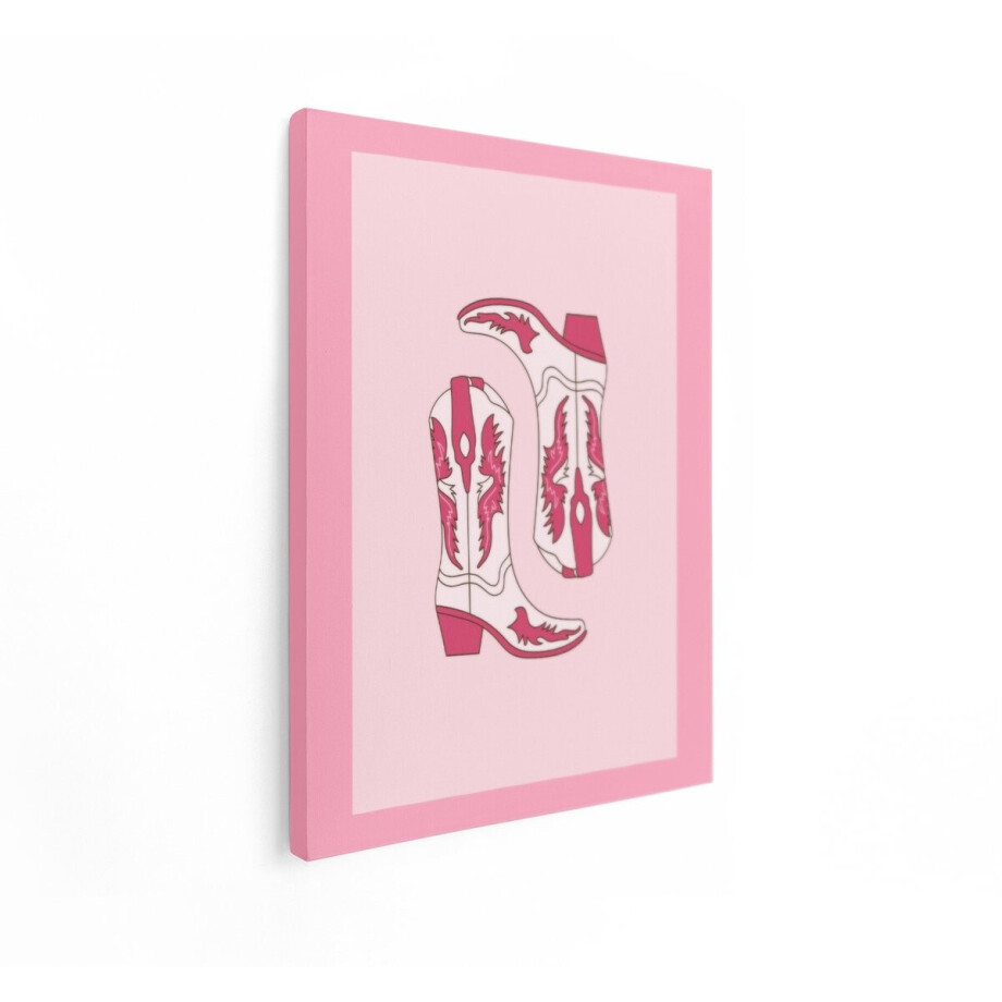 Artaza Canvas Schilderij Roze Cowboylaarzen met Witte en Roze Details op een Roze Achtergrond - 30x40 cm - Klein - Wanddecoratie Woonkamer - Schilderijen - Muurdecoratie Artaza Canvas Schilderij Roze Cowboylaarzen met Witte en Roze Details op een Roze Achtergrond - 30x40 cm - Klein - Wanddecoratie Woonkamer - Schilderijen - Muurdecoratie afbeelding 1