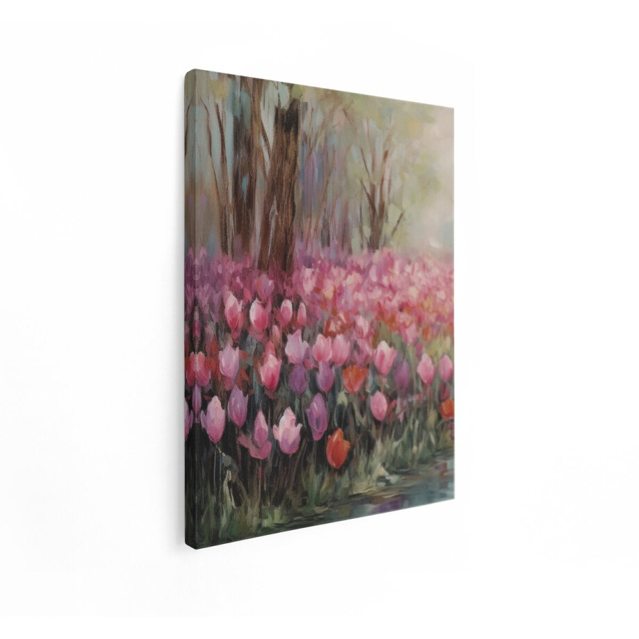 Artaza Canvas Schilderij Tulpen - 90x120 cm - Wanddecoratie Bloemen - Muurdecoratie Bos - Decoratie Woonkamer - Roze Artaza Canvas Schilderij Tulpen - 90x120 cm - Wanddecoratie Bloemen - Muurdecoratie Bos - Decoratie Woonkamer - Roze afbeelding 1