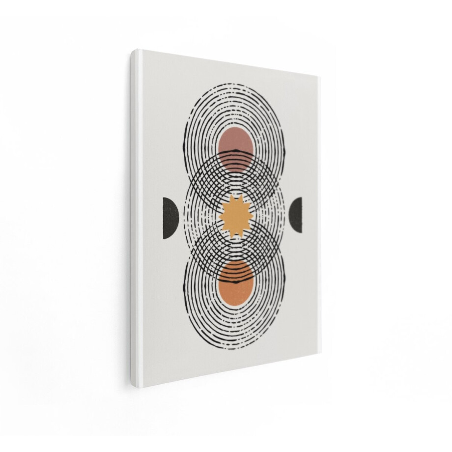 Artaza Canvas Schilderij Abstract - 60x80 cm - Wanddecoratie Boho - Muurdecoratie Geometrisch - Decoratie Zon Maan Terracotta Artaza Canvas Schilderij Abstract - 60x80 cm - Wanddecoratie Boho - Muurdecoratie Geometrisch - Decoratie Zon Maan Terracotta afbeelding 1