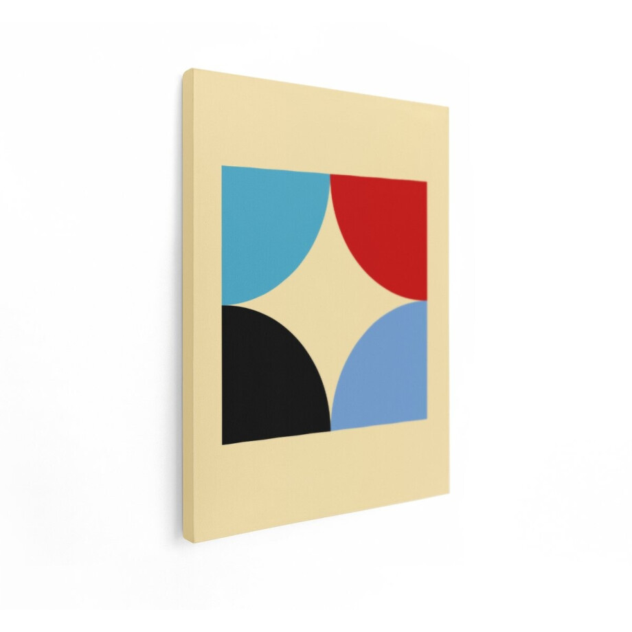 Artaza Canvas Schilderij Abstract - 60x80 cm - Wanddecoratie Geometrisch - Muurdecoratie Modern - Decoratie Woonkamer - Retro afbeelding 1