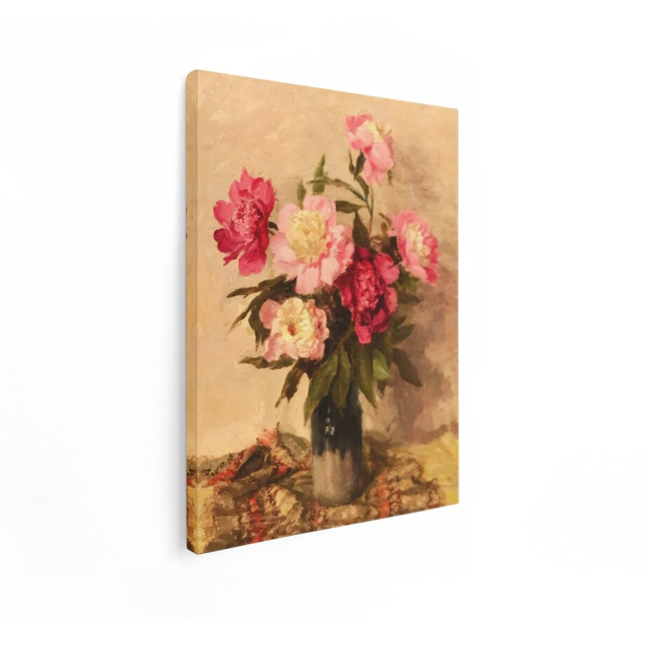 Artaza Canvas Schilderij Schilderij Bloemen - 60x80 cm - Wanddecoratie Pioenrozen - Muurdecoratie Stilleven - Decoratie Vaas Roze Artaza Canvas Schilderij Schilderij Bloemen - 60x80 cm - Wanddecoratie Pioenrozen - Muurdecoratie Stilleven - Decoratie Vaas Roze afbeelding 1