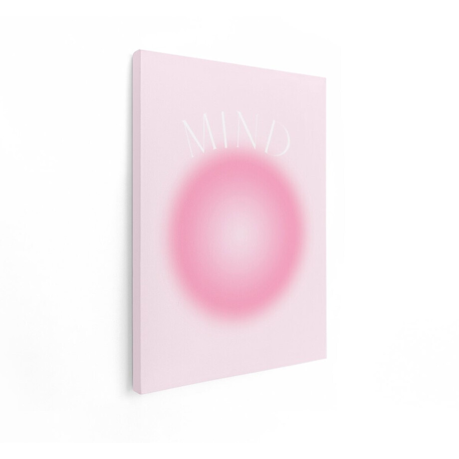 Artaza Canvas Schilderij Abstract Mind - 60x80 cm - Wanddecoratie Roze Aura - Muurdecoratie Tekst - Decoratie Slaapkamer Pastel afbeelding 1
