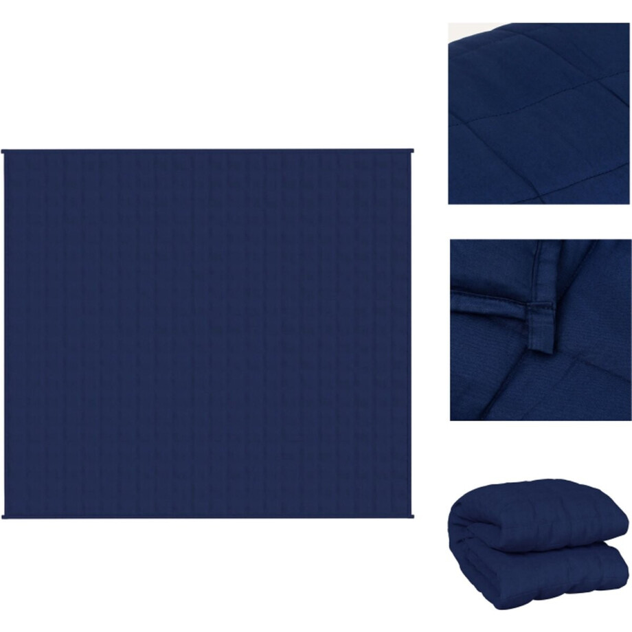 vidaXL - Verzwaringsdeken - 200x230 - cm - 9 - kg - stof - blauw afbeelding 1