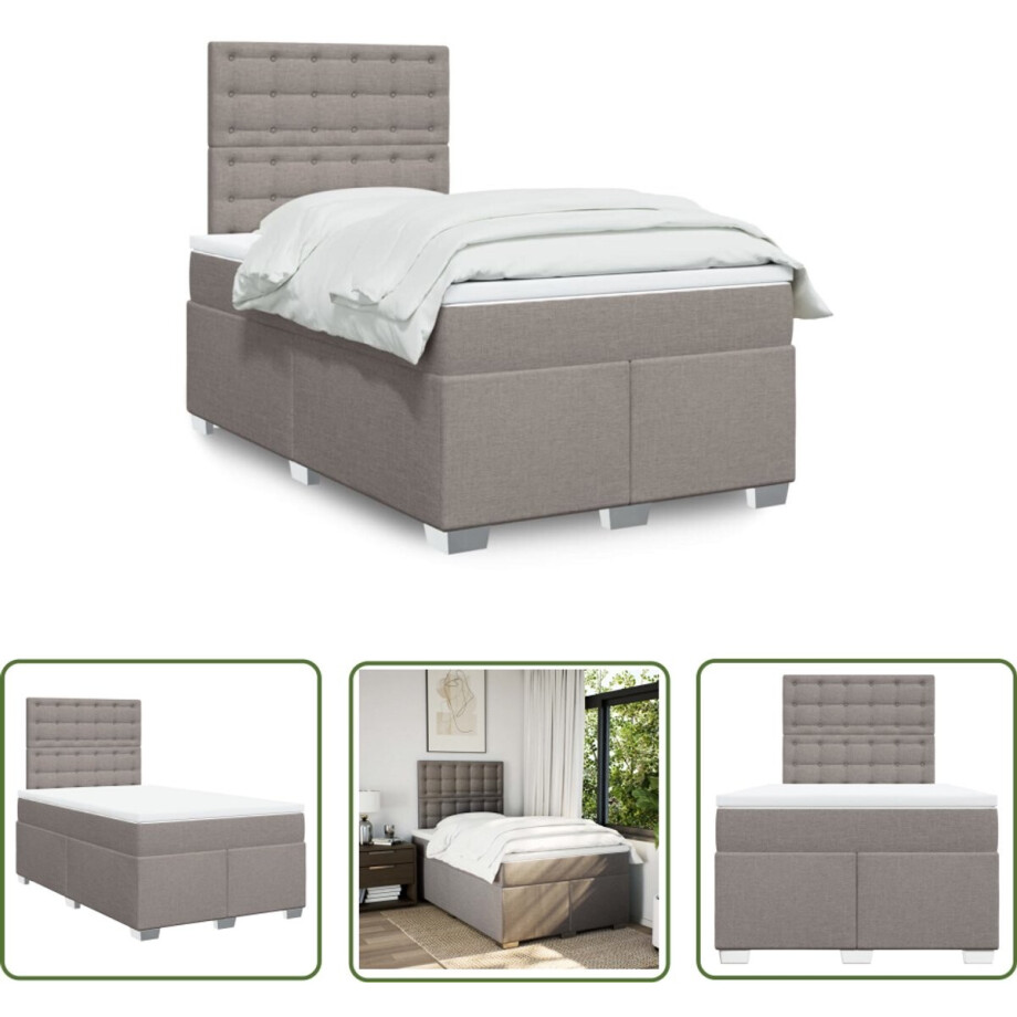 vidaXL Sleutelset - Dynamo Meter - Boxspring met matras stof taupe 120x200 cm - Gereedschap - Klikmechanisme - Torque Wrench afbeelding 1