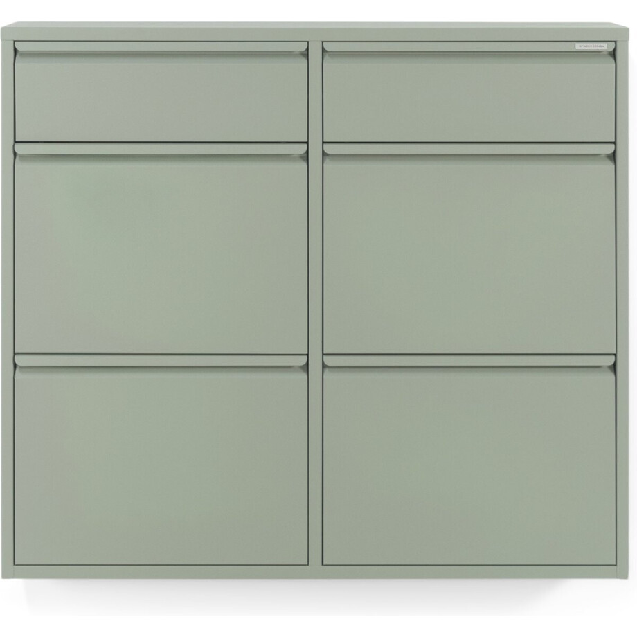 Spinder Design schoenenkast Billy 6 - Dusty Green - 8 paar schoenen - Staal Spinder Design schoenenkast Billy 6 - Dusty Green - 8 paar schoenen - Staal afbeelding 1