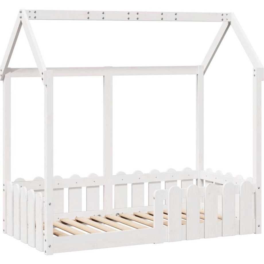 vidaXL - Bedhuis - wit - massief - grenenhout - 70x140 - cm afbeelding 1