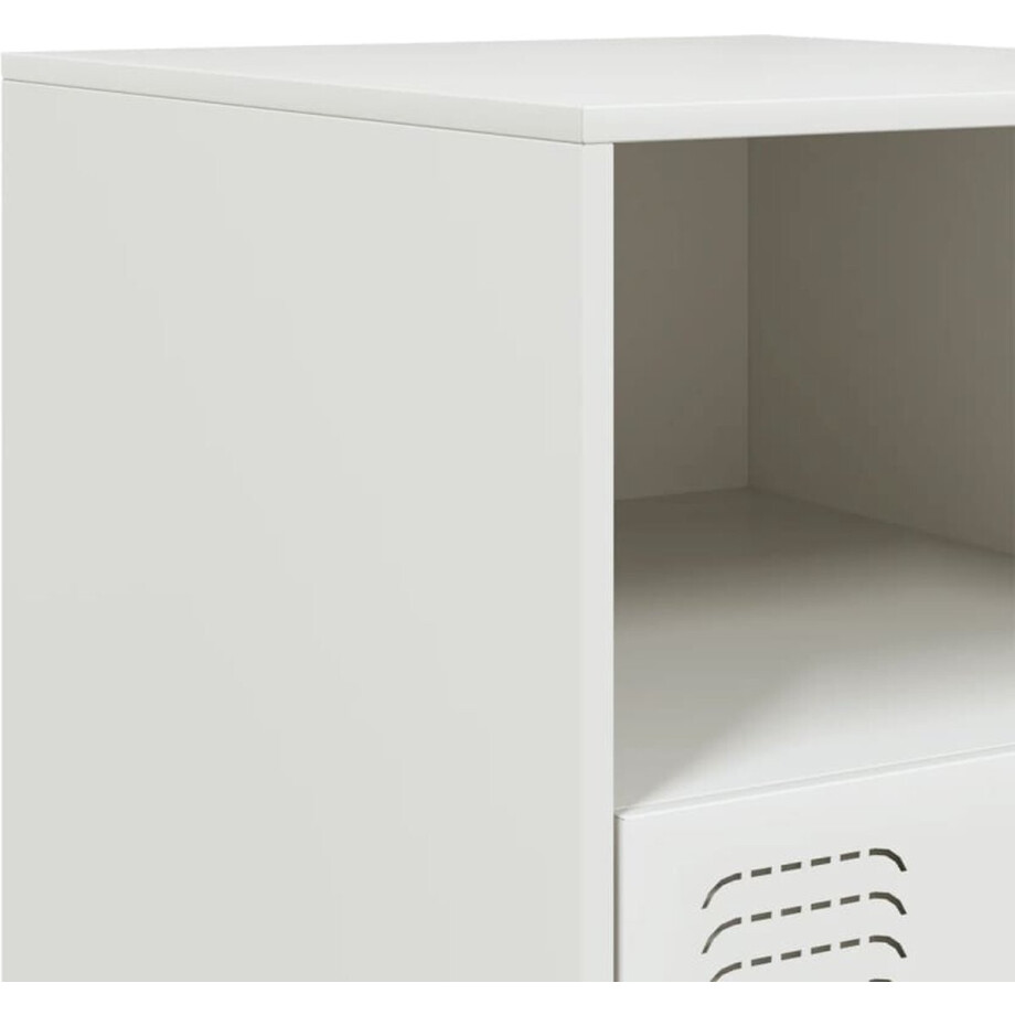 vidaXL - Nachtkastje - 34,5x39x44 - cm - staal - wit afbeelding 1