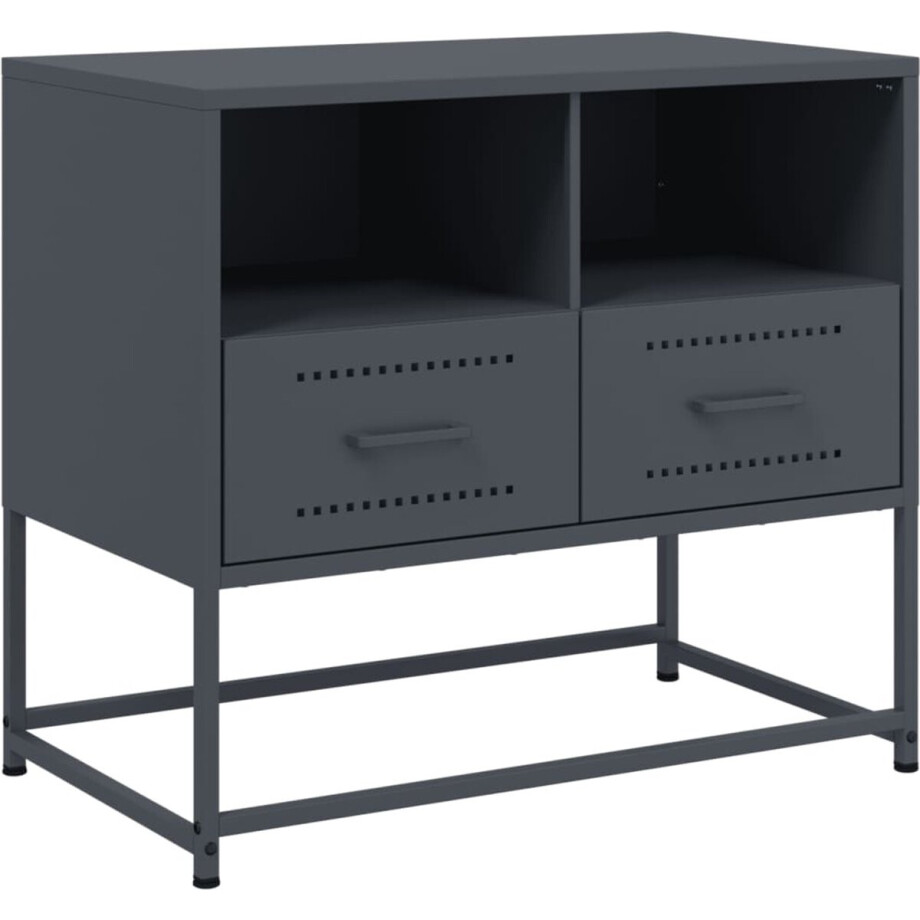 vidaXL - Tv-meubel - 68x39x60,5 - cm - staal - antracietkleurig vidaXL - Tv-meubel - 68x39x60,5 - cm - staal - antracietkleurig afbeelding 1