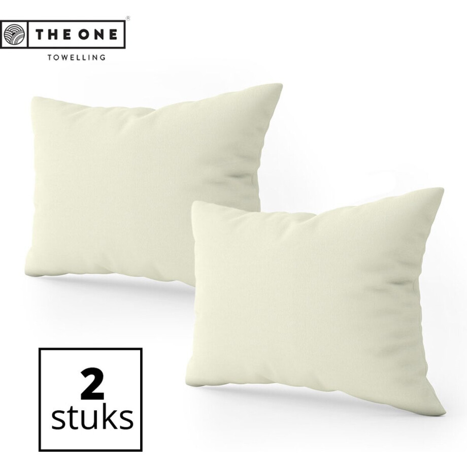 The One Bedding Kussenslopen set - 60 x 70 cm - 2 Stuks - Beddengoed - Katoen/Satijn - Crème afbeelding 1