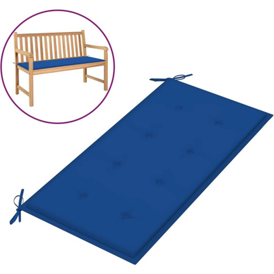 vidaXL - Tuinbankkussen - 100x50x3 - cm - oxford - stof - koningsblauw vidaXL - Tuinbankkussen - 100x50x3 - cm - oxford - stof - koningsblauw afbeelding 1