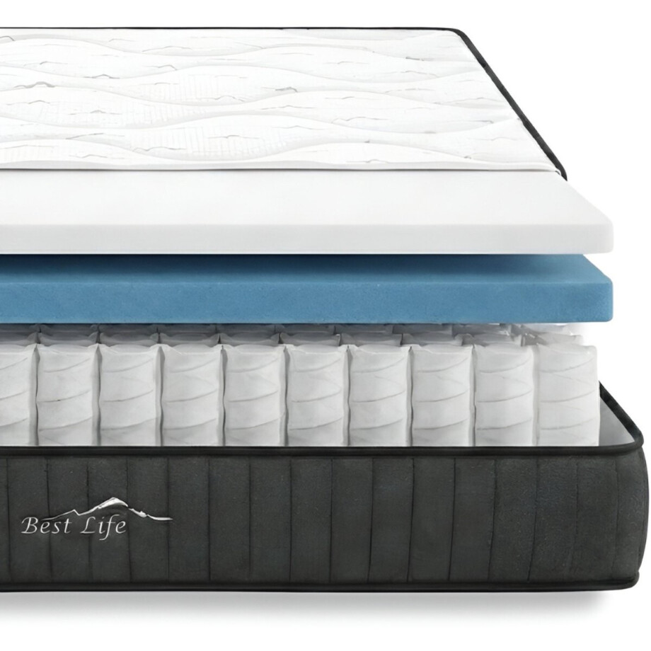 Best Life Pocketvering Matras 180x200 cm - 7 Zones - Hotel - 20 CM - Tweepersoons afbeelding 1