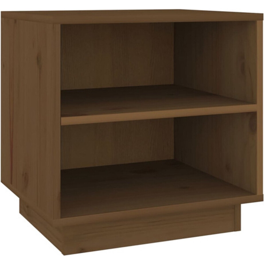 vidaXL - Nachtkastjes - 2 - st - 40x34x40 - cm - massief - grenenhout - honingbruin afbeelding 1