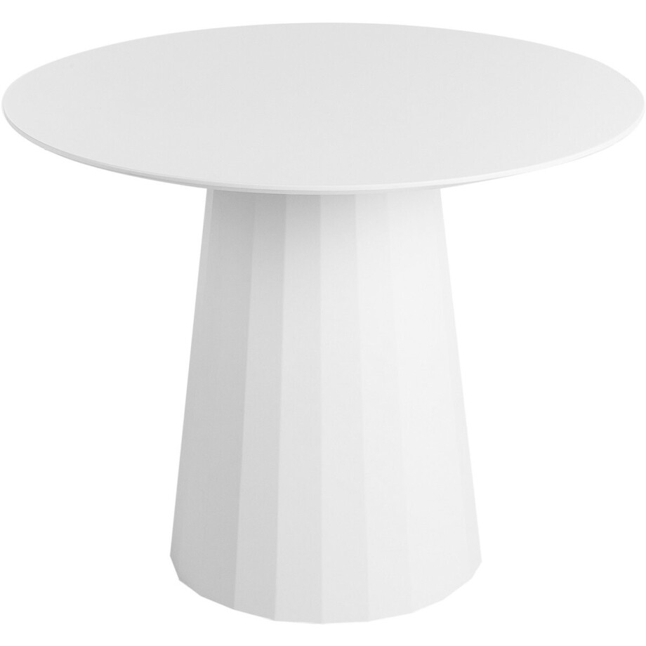 PLATO - Ronde eettafel - Wit - 100 cm - MDF PLATO - Ronde eettafel - Wit - 100 cm - MDF afbeelding 1