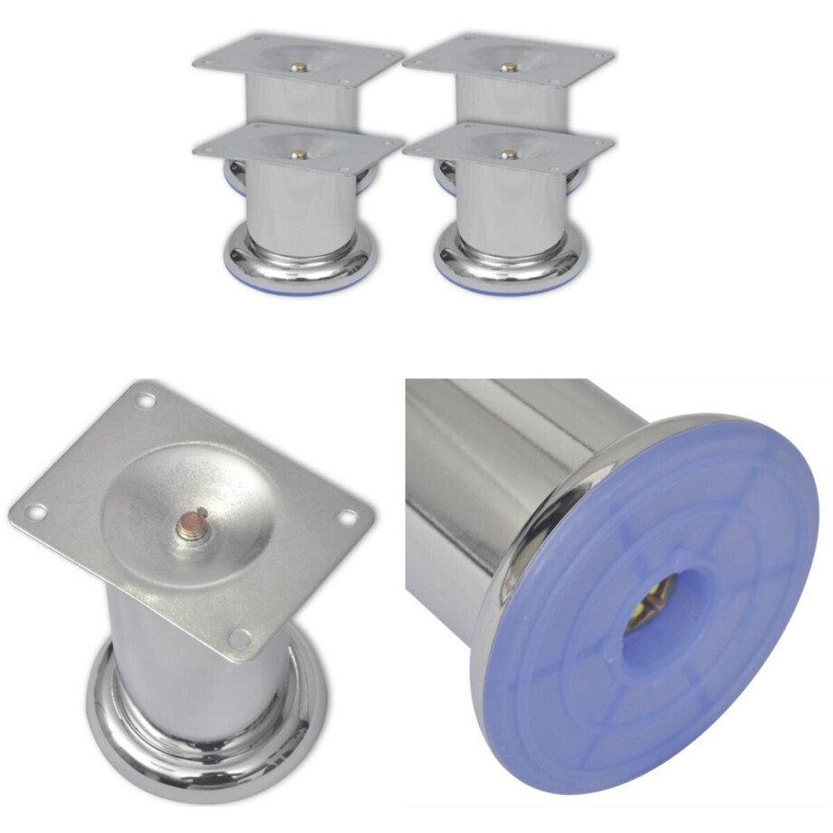 Bankpoten rond chroom 60 mm 4 st - Bankpoot - Bankpoten - Bank Poot - Bank Poten Bankpoten rond chroom 60 mm 4 st - Bankpoot - Bankpoten - Bank Poot - Bank Poten afbeelding 1