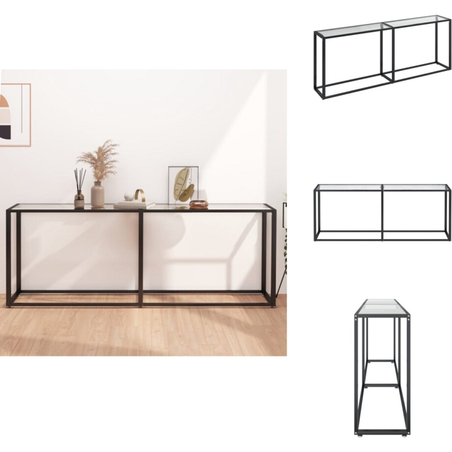 vidaXL Wandtafel - Wandtafels - Tafel - Bijzettafel - Wandtafel 200x35x75,5 cm gehard glas transparant vidaXL Wandtafel - Wandtafels - Tafel - Bijzettafel - Wandtafel 200x35x75,5 cm gehard glas transparant afbeelding 1