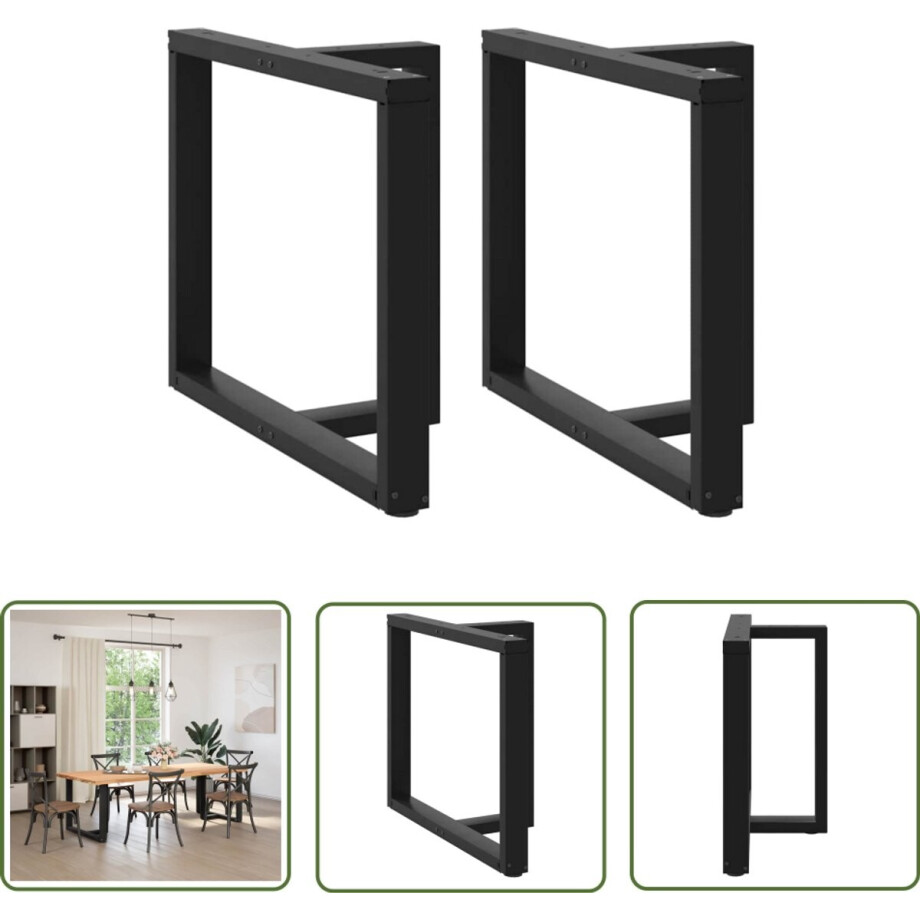 vidaXL Tafelpoten - T-vormig - Staal - Zwart - 2 Stuks Eettafelpoten - Tafelpoten - Zwarte Tafelpoten - Metalen Tafelpoten - Industriële Tafelpoten afbeelding 1