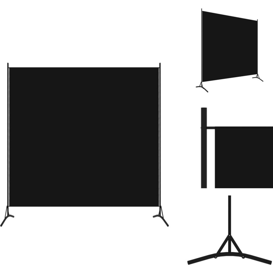 vidaXL Kamerscherm - Kamerschermen - Scheidingswand - Ruimteverdeler - Kamerscherm met 1 paneel 175x180 cm zwart vidaXL Kamerscherm - Kamerschermen - Scheidingswand - Ruimteverdeler - Kamerscherm met 1 paneel 175x180 cm zwart afbeelding 1