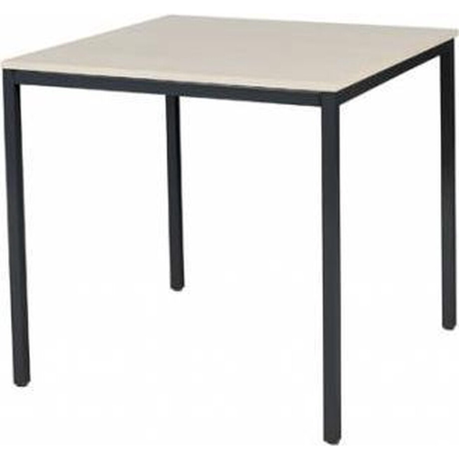 Bureautafel - Domino Basic 80x80 Eiken - zwart frame afbeelding 1