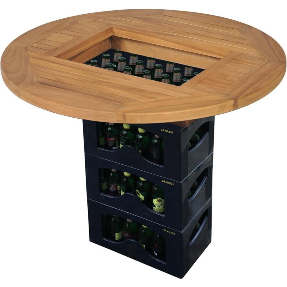 vidaXL - Tafelblad - voor - bierkrat - 70 - cm - teakhout vidaXL - Tafelblad - voor - bierkrat - 70 - cm - teakhout afbeelding 1