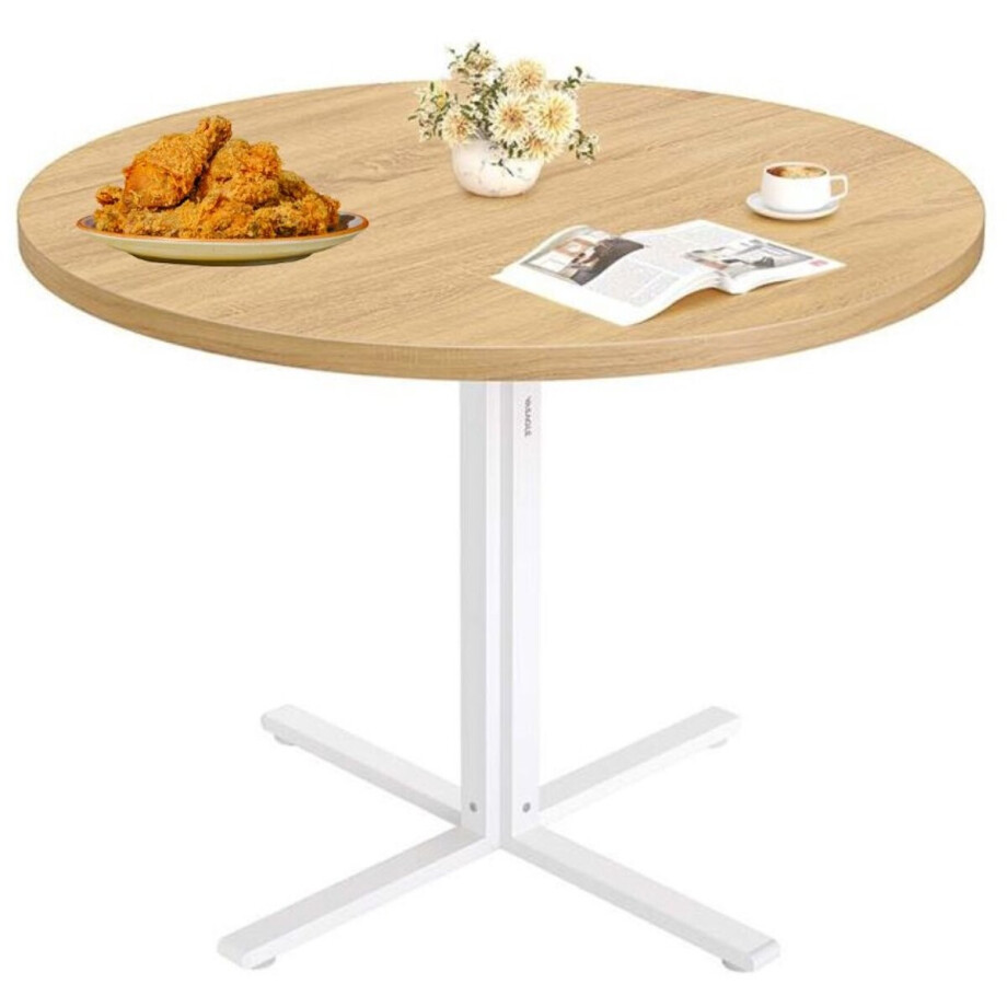 Signature Home Ronde eettafel - kleine keukentafel voor 4 personen - landelijke stijl - waterbestendig oppervlak - 80 cm diep en 74,8 cm hoog - voor eetkamer - woonkamer - gouden eik Signature Home Ronde eettafel - kleine keukentafel voor 4 personen - landelijke stijl - waterbestendig oppervlak - 80 cm diep en 74,8 cm hoog - voor eetkamer - woonkamer - gouden eik afbeelding 1