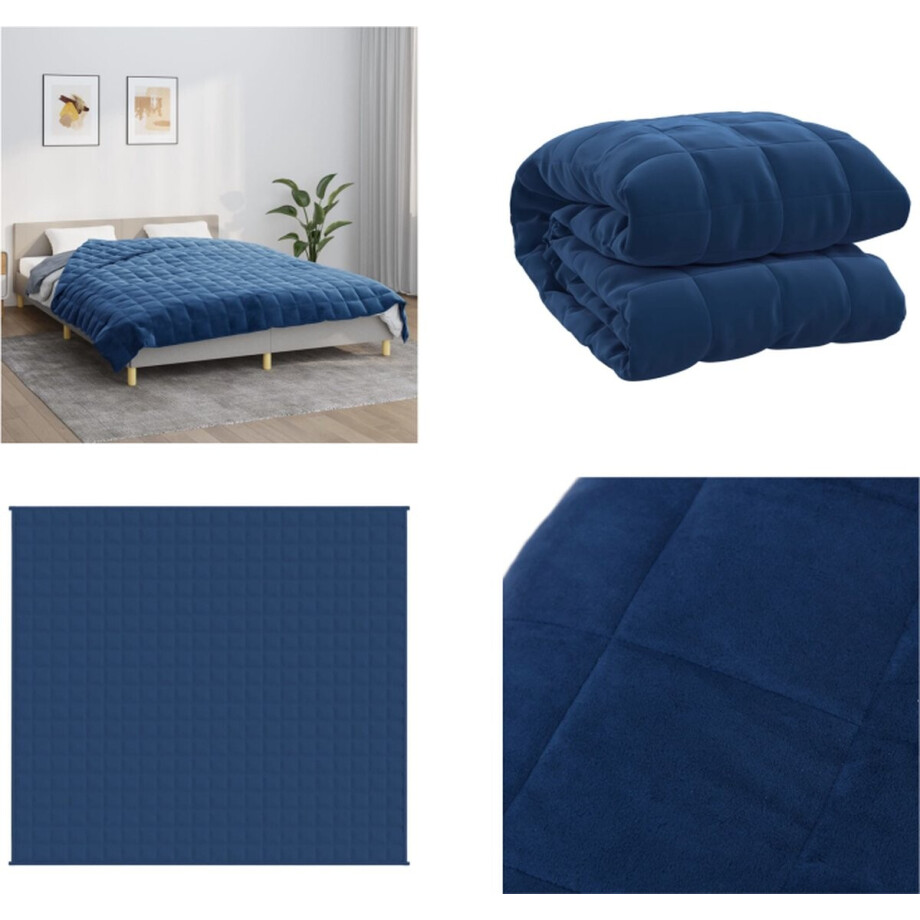 vidaXL - Verzwaringsdeken - 220x230 - cm - 11 - kg - stof - blauw afbeelding 1