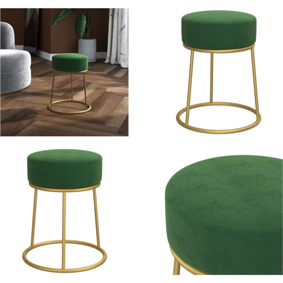 vidaXL Hocker rond fluweel groen - Hocker - Hockers - Kruk - Poef vidaXL Hocker rond fluweel groen - Hocker - Hockers - Kruk - Poef afbeelding 1
