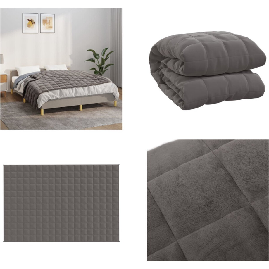 vidaXL - Verzwaringsdeken - 120x180 - cm - 5 - kg - stof - grijs afbeelding 1