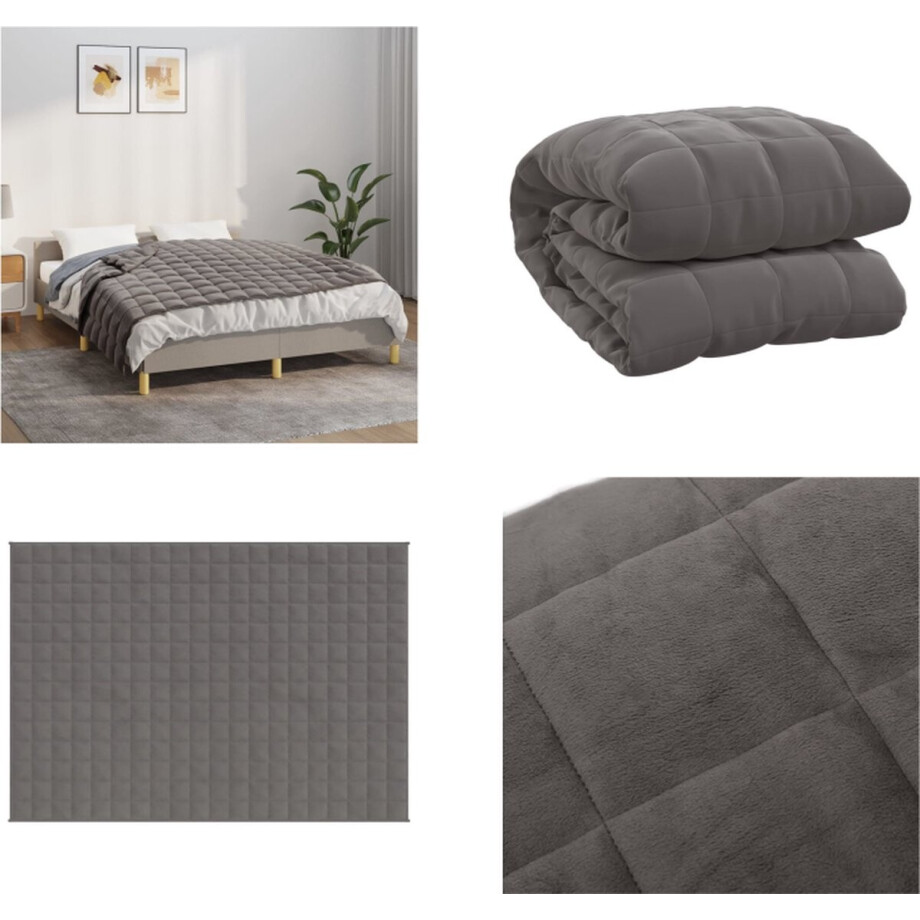 vidaXL - Verzwaringsdeken - 152x203 - cm - 7 - kg - stof - grijs vidaXL - Verzwaringsdeken - 152x203 - cm - 7 - kg - stof - grijs afbeelding 1