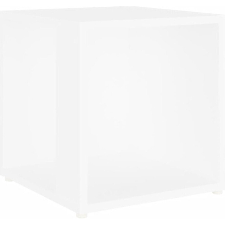 vidaXL - Bijzettafel - 33x33x34,5 - cm - bewerkt - hout - wit vidaXL - Bijzettafel - 33x33x34,5 - cm - bewerkt - hout - wit afbeelding 1