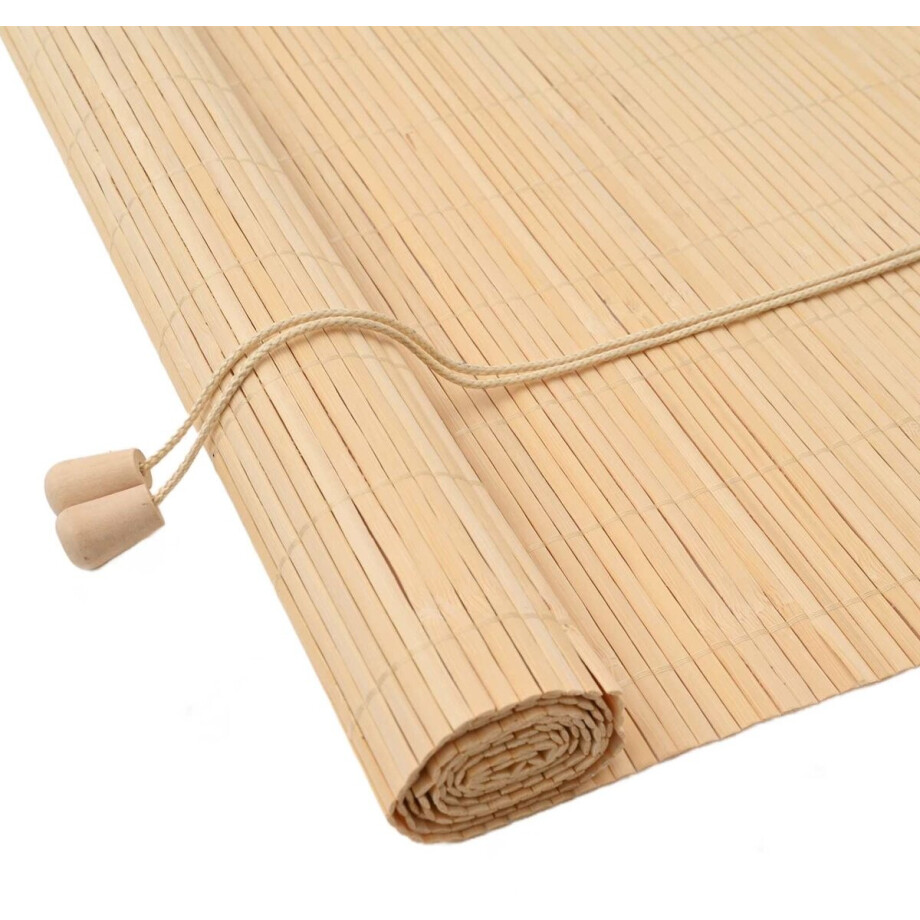 vidaXL - Rolgordijn - Natuur - 140 - x - 160 - cm - Bamboe afbeelding 1