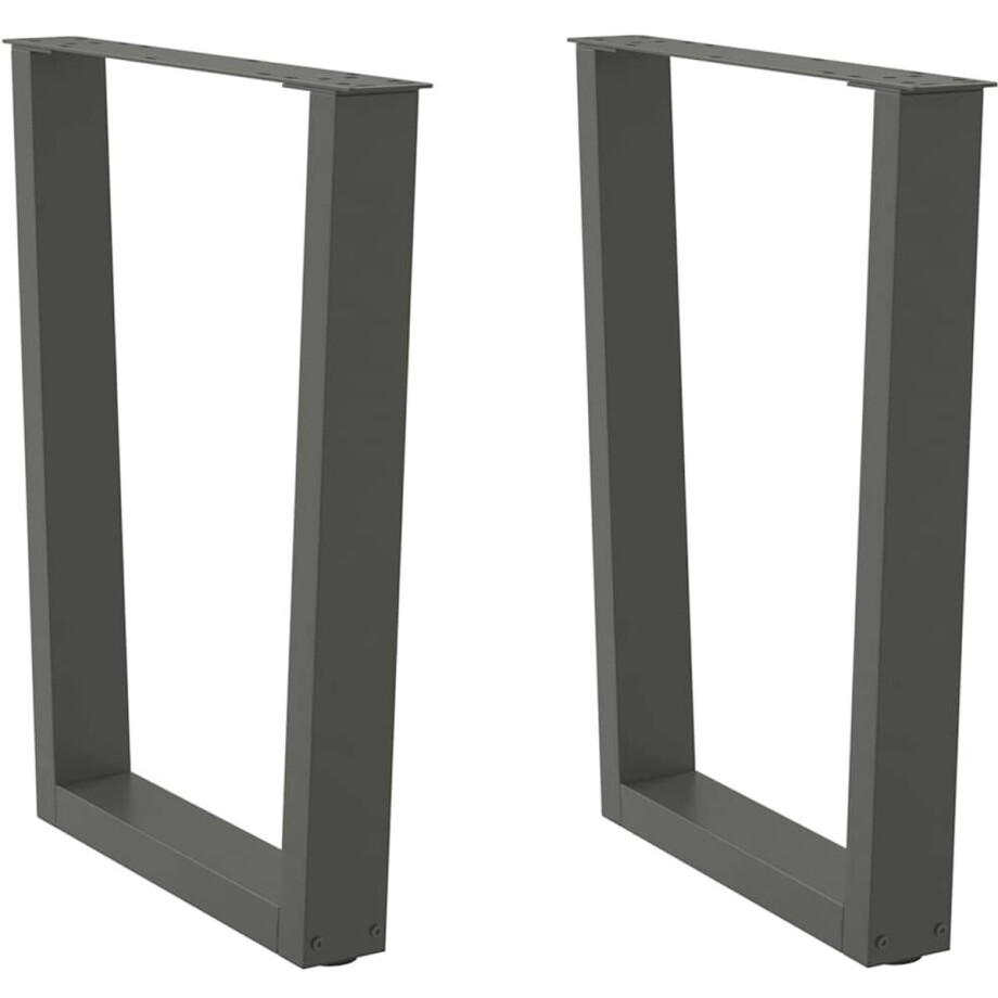 vidaXL - Eettafelpoten - 2 - st - V-vormig - 60x(72-73,3) - cm - staal - antraciet vidaXL - Eettafelpoten - 2 - st - V-vormig - 60x(72-73,3) - cm - staal - antraciet afbeelding 1