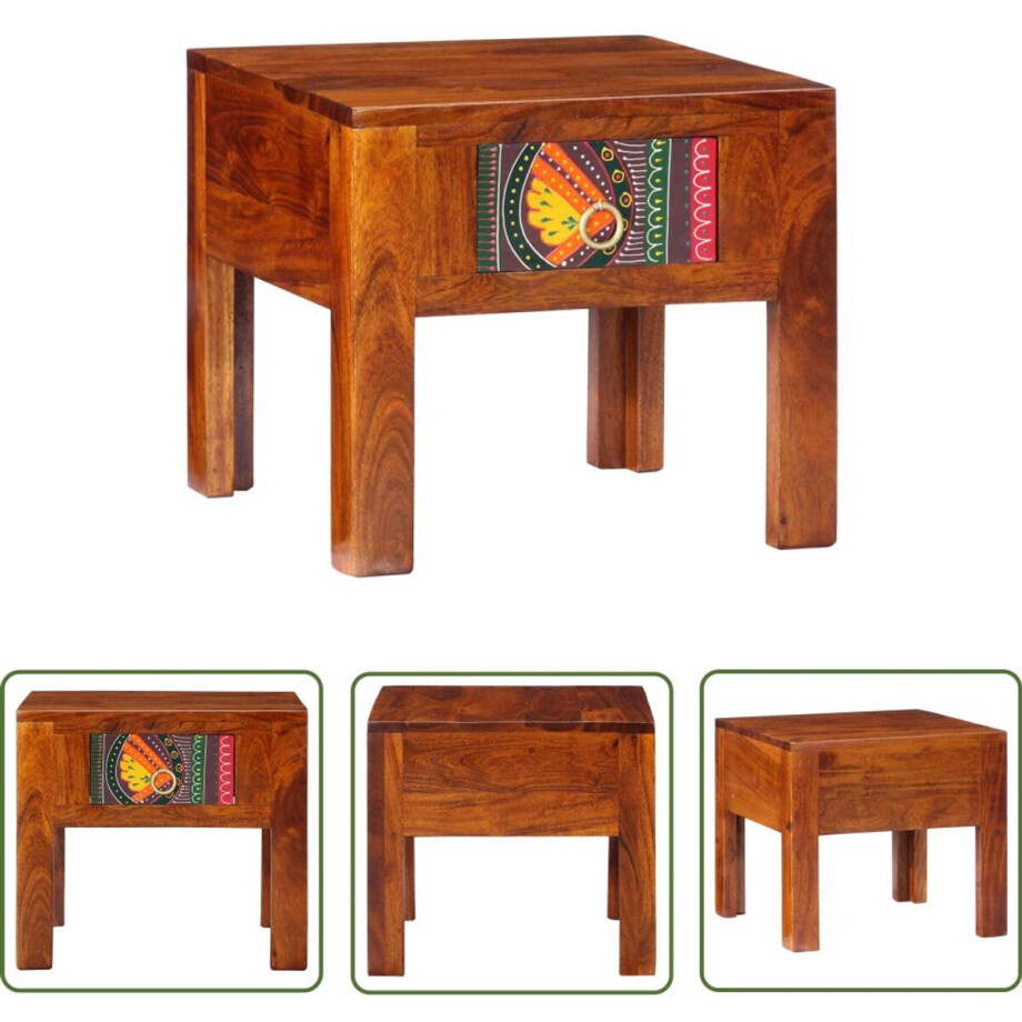 vidaXL Kastje - Nachtkastje - Nachtkastje 40x40x36 cm massief acaciahout - Salontafel - Tv Tafel - Acacia Hout afbeelding 1