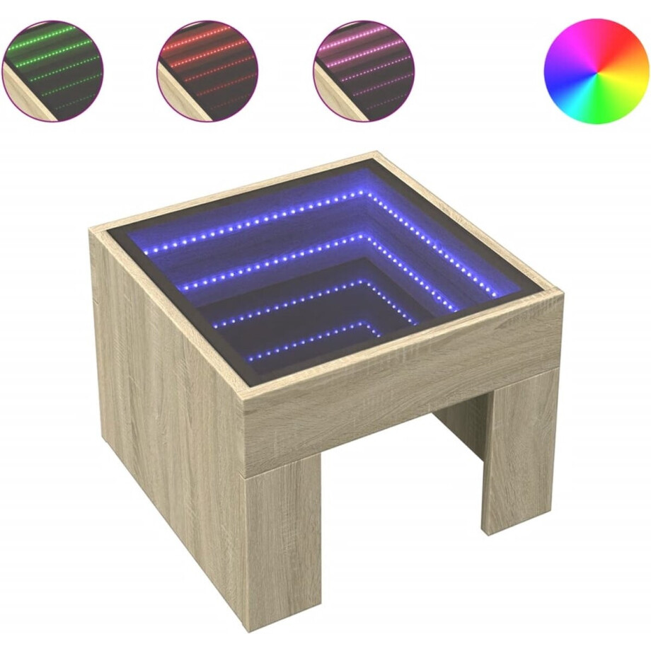 vidaXL Nachtkastje met Infinity LED 40x40x30 cm sonoma eikenkleurig afbeelding 1