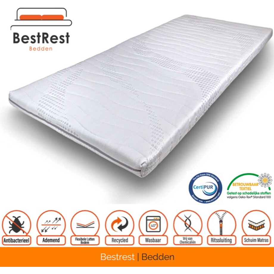 Topdekmatras Cooltouch - Topper Koudschuim - HR - Ca. 7 cm dik - 100x220cm afbeelding 1