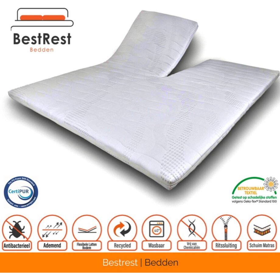 Splittopper Cooltouch - Koudschuim HR - 140x200cm - circa 7cm dik afbeelding 1