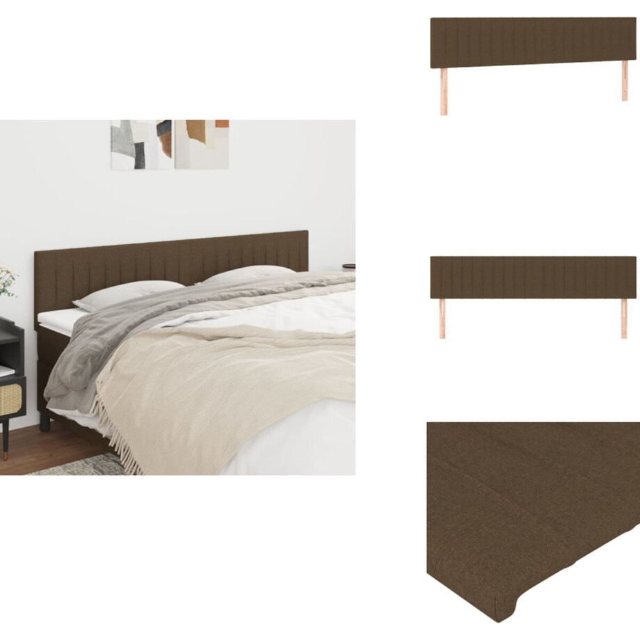 vidaXL Hoofdbord - Hoofdborden - Hoofdeinde - Houten Hoofdbord - Hoofdborden 2 st 100x5x78/88 cm stof donkerbruin vidaXL Hoofdbord - Hoofdborden - Hoofdeinde - Houten Hoofdbord - Hoofdborden 2 st 100x5x78/88 cm stof donkerbruin afbeelding 1