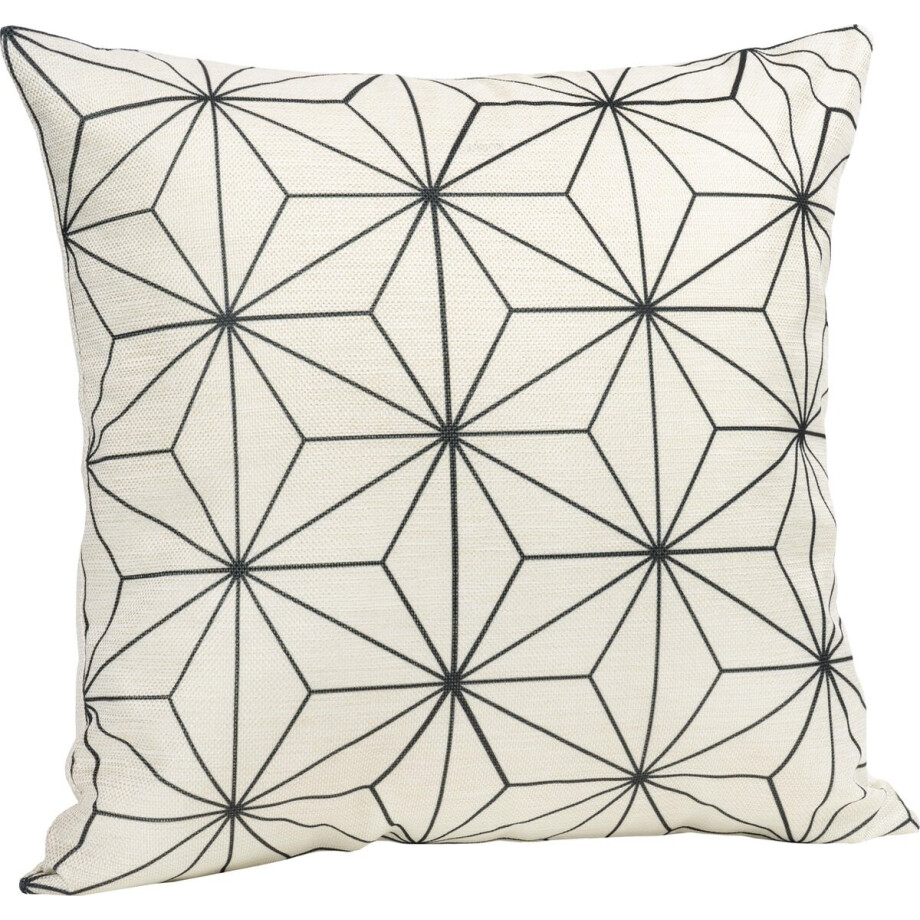 QUVIO Kussensloop met ster patroon / Kussenhoes / Sierkussen / Sierkussenhoes - 45 x 45 cm - Zwart / Beige QUVIO Kussensloop met ster patroon / Kussenhoes / Sierkussen / Sierkussenhoes - 45 x 45 cm - Zwart / Beige afbeelding 1